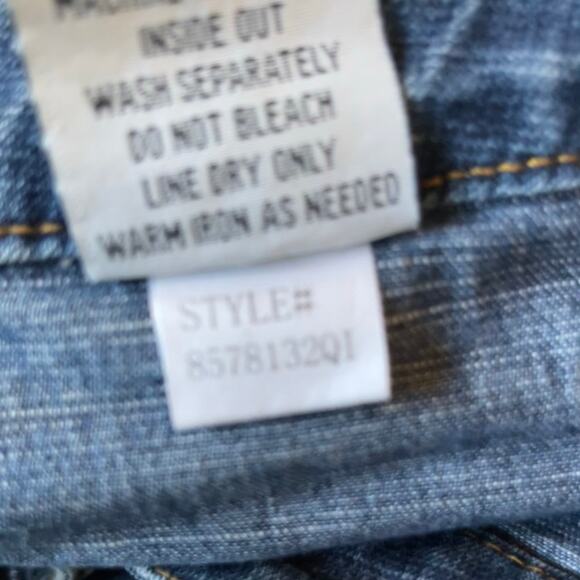 Vintage Y2K Cropped Jeans Low Rise Cargo Retro Flap Pockets - Picture 10 of 11